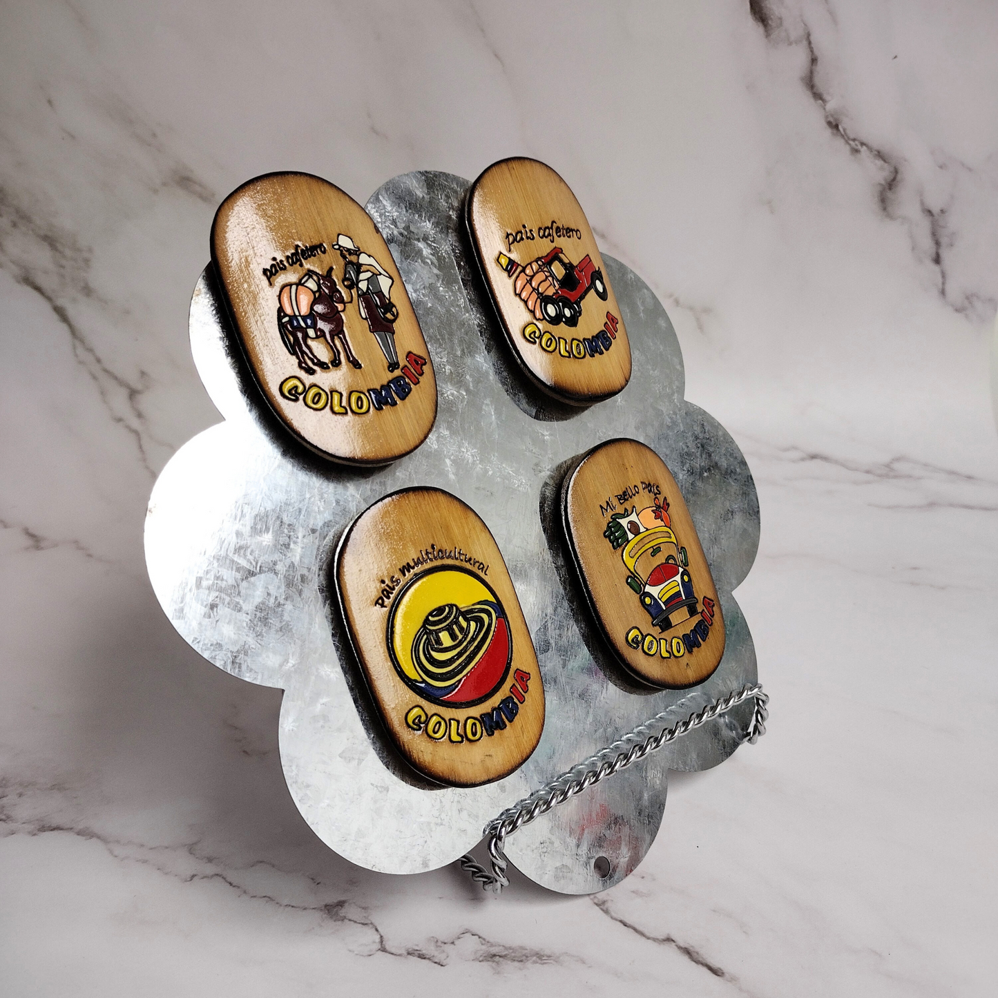 Colombian Wood Magnet Souvenirs for Fridge Decor