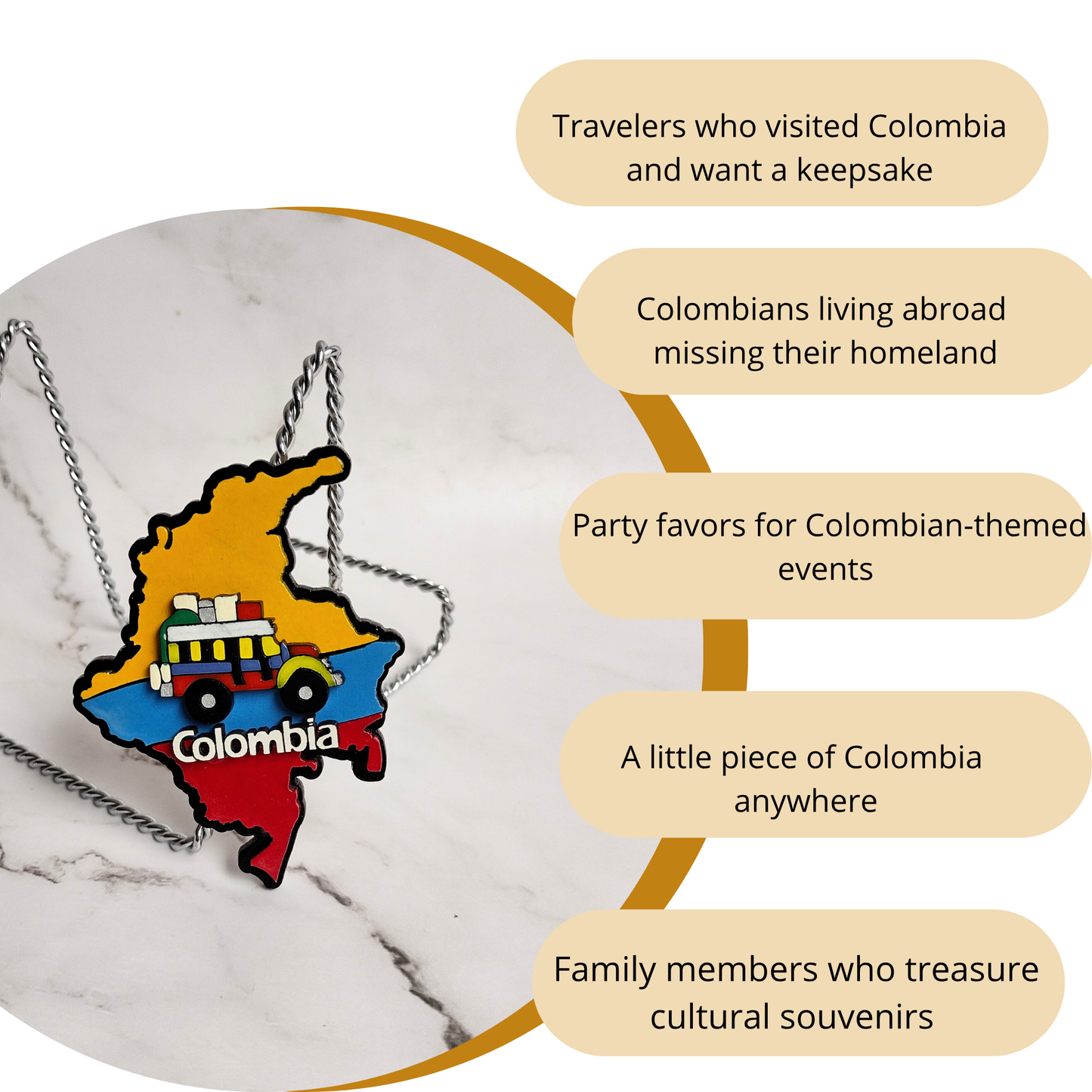 Colombia Map Fridge Magnet