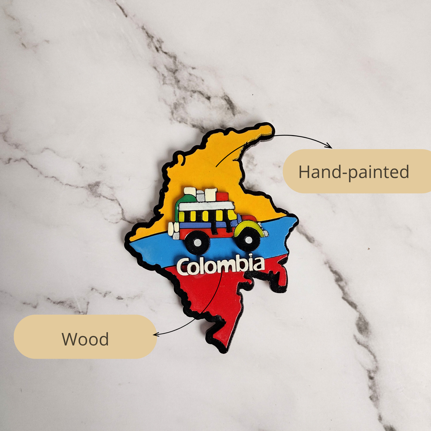 Colombia Map Fridge Magnet