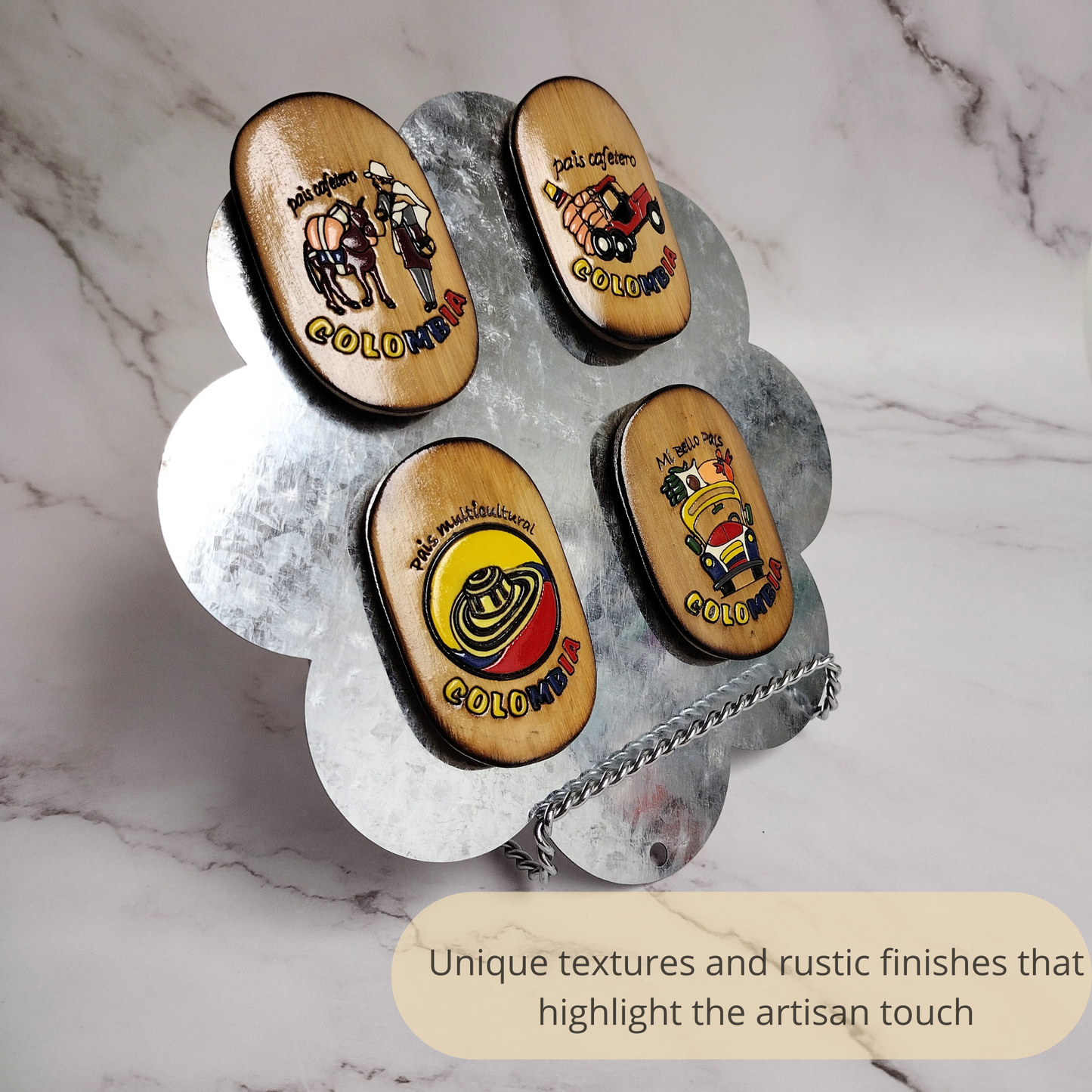 Colombian Wood Magnet Souvenirs for Fridge Decor