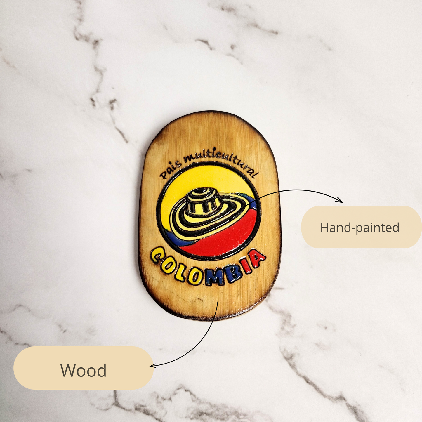 Colombian Wood Magnet Souvenirs for Fridge Decor