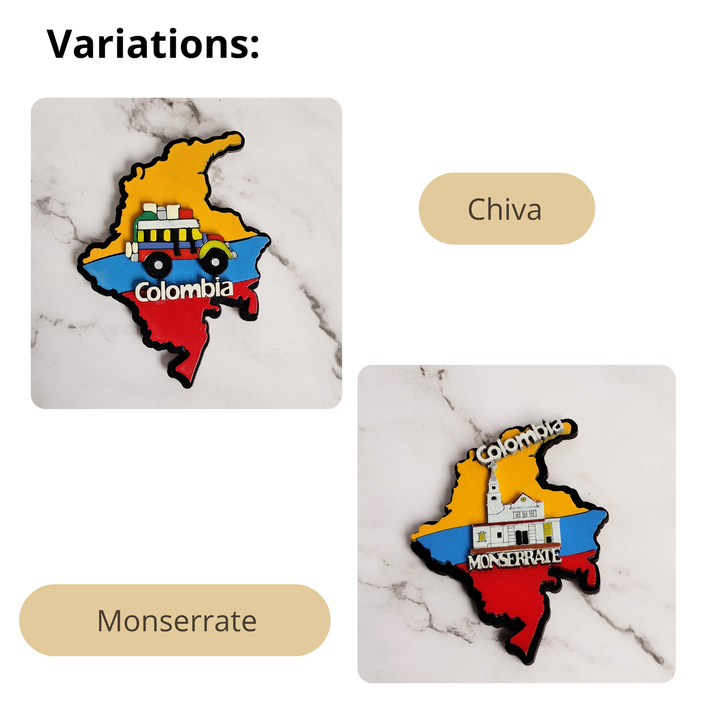 Colombia Map Fridge Magnet
